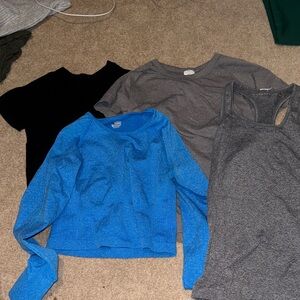 Assorted Tops - Black, Blue, Gray for working out